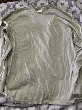 Simply Southern Sage Green Long Sleeve Tee with Pink Logo